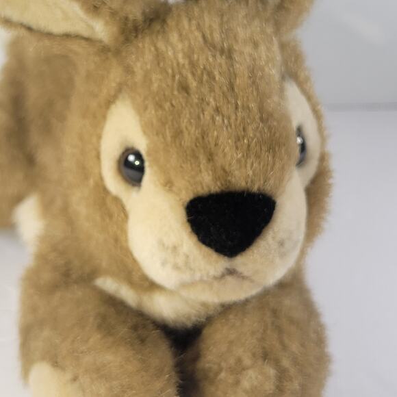 Realistic Brown Tan Rabbit Plush Bunny Stuffed Animal 11" long - Picture 4 of 11